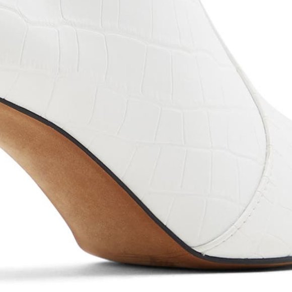 NEW WHO WHAT WEAR Women Olivia Faux Croco Pointy Zip Above Ankle Dress Bootie - Picture 6 of 6